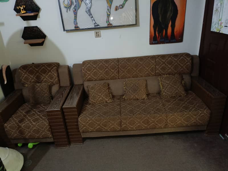 Wooden block sofa set 3