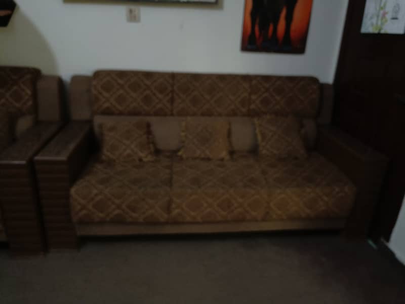 Wooden block sofa set 6