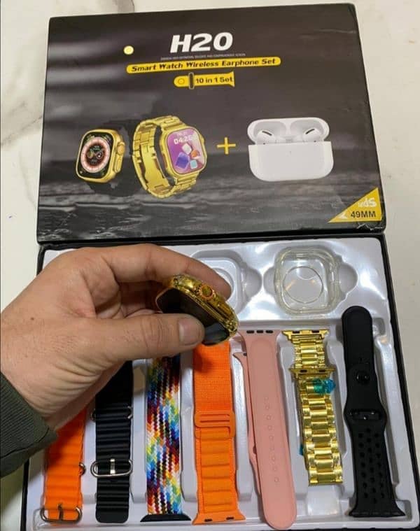 6 straps top quality watch with free air pods 1