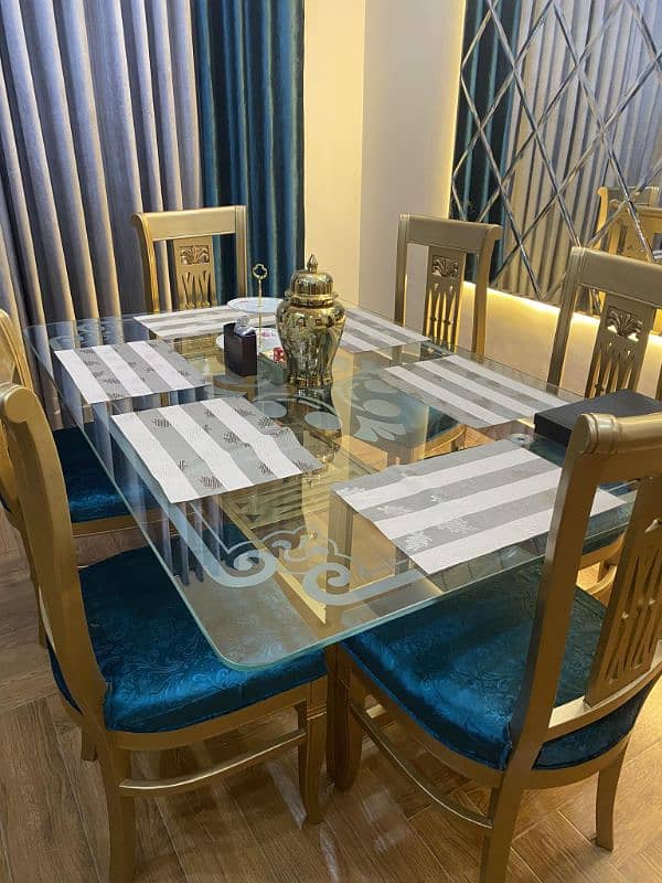 Dining Table Set 6 Chairs Wooden 2