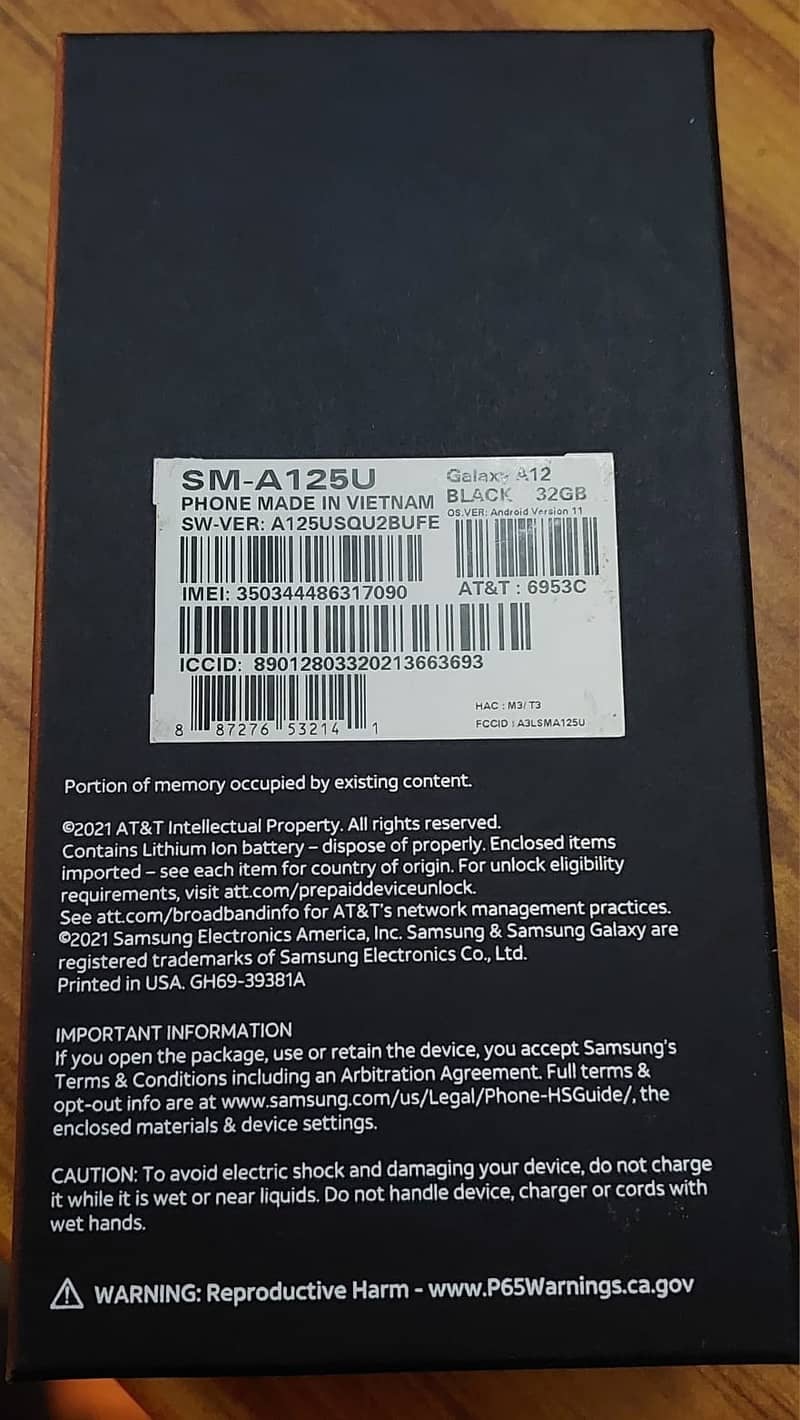 Samsung Galaxy A12 32GB Black Original Factory Unlocked 1