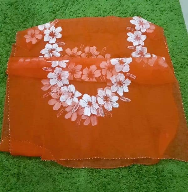 handpainted organza dupatta Eid Collection 2