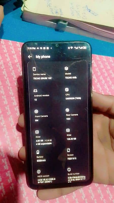 Tecno spark 10c 10/10 condition one hand use with box original charger 6