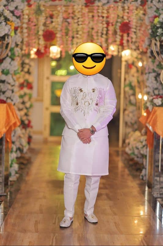 shalwar suit with waistcoat and same khussa 1