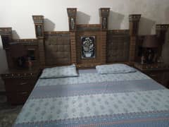 King size wooden bed With Mattress