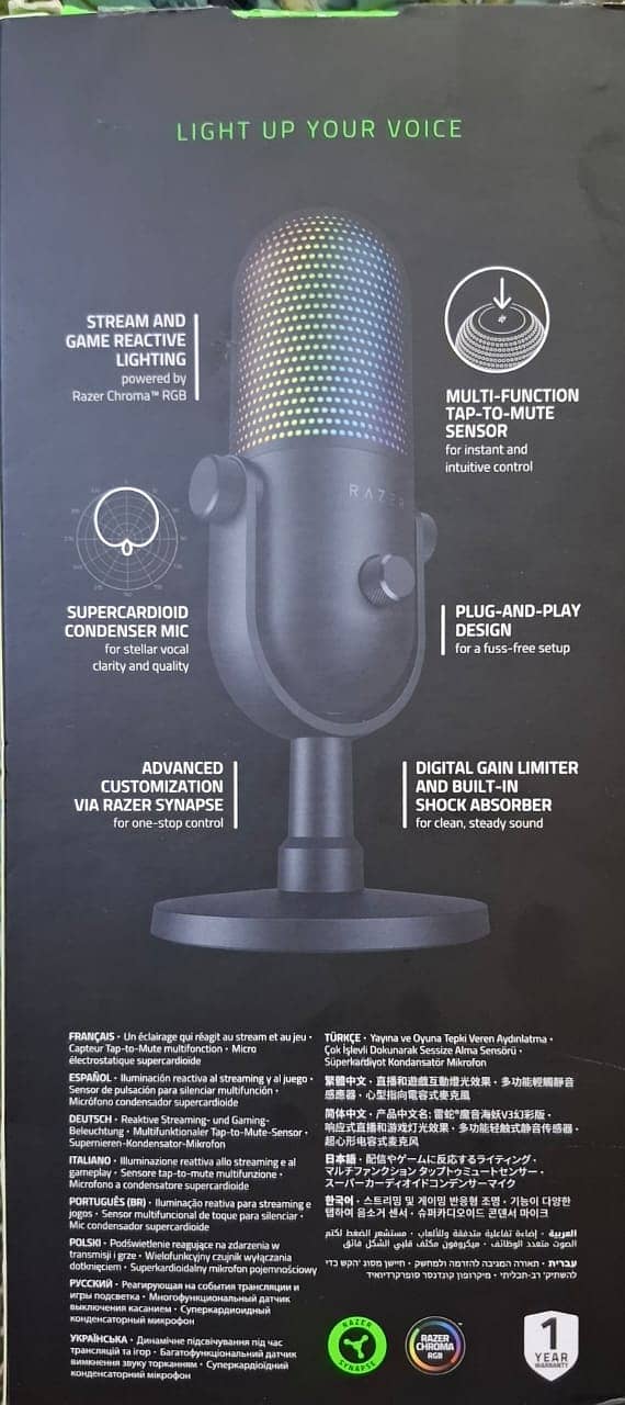 Razer SEIREN V3 Chroma RGB USB Microphone. 2