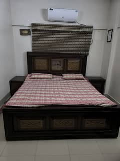 Bed Set for Sale (Bed, Dressing Table, Cupboard, Mattress)