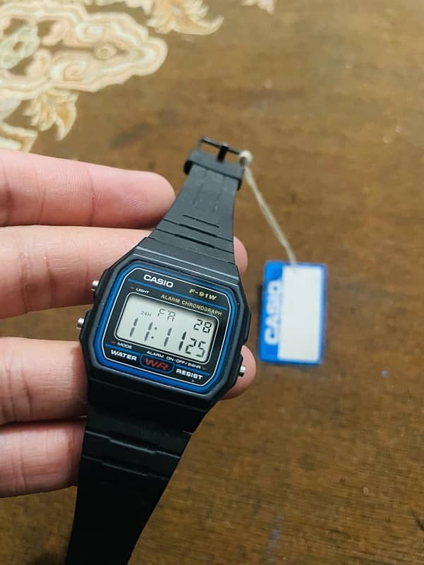 F-91W-1DG Casio & BLACK men's Watch. 0