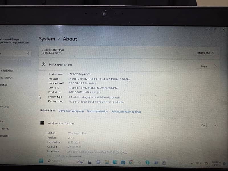 HP Elite Book 840 G3 i5 6th Gen, 24gb Ram & 128 gb SSD 0