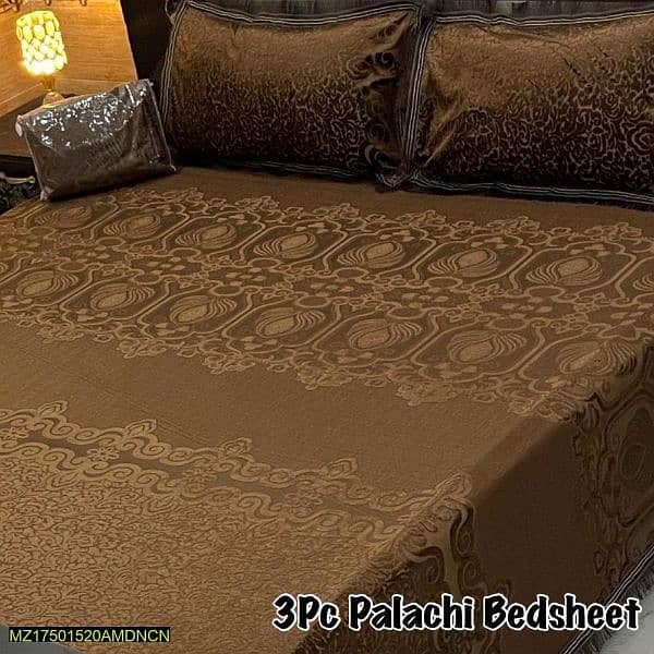 3 pcs palachi embossed double bedsheet 1