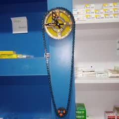 used old byck chain sprocket and convert into a beautiful wallclock