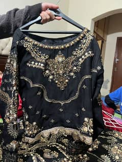 Black bridal kashee's hand work outfit