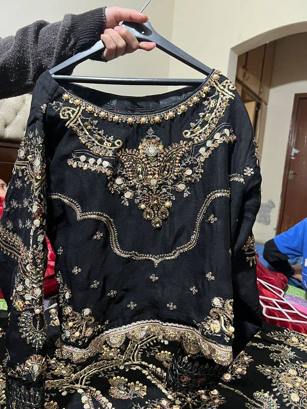 Black bridal kashee's hand work outfit 0