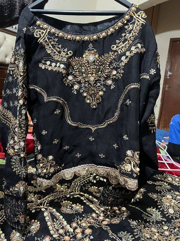 Black bridal kashee's hand work outfit 2