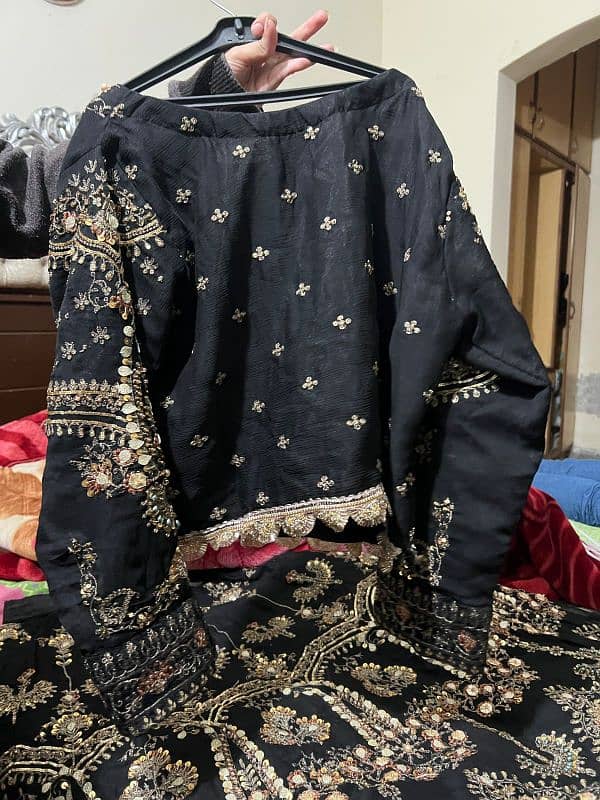 Black bridal kashee's hand work outfit 3