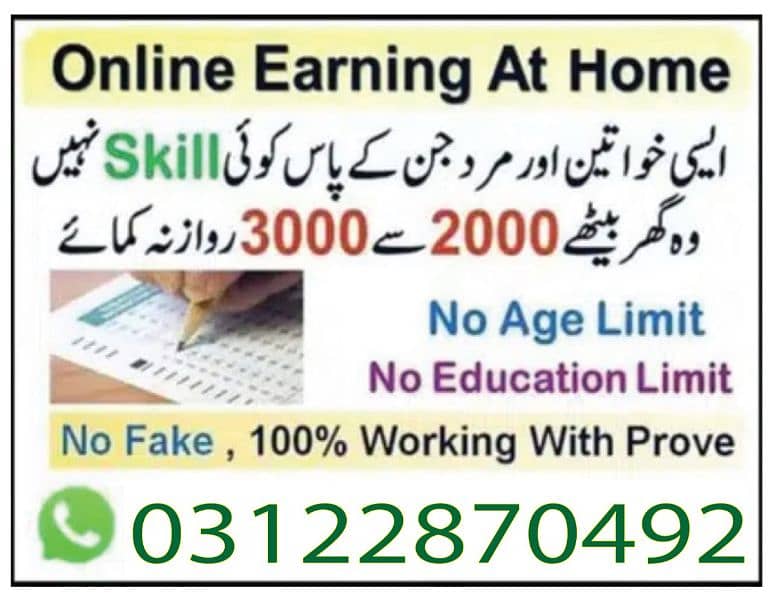 Boys/Girls Online job available,Part time/Data Entry/Typing/Assignment 0