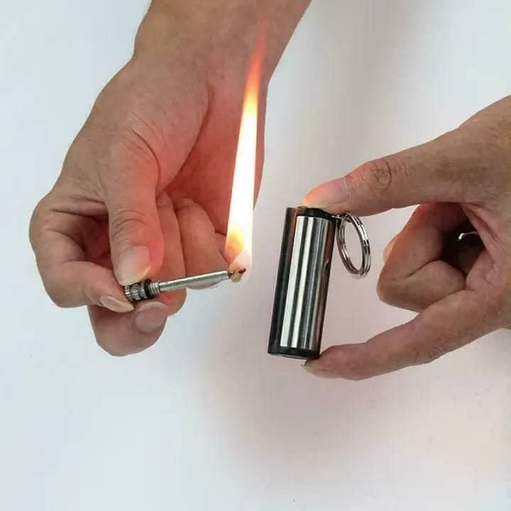 Outdoor Windproof Match Striker Lighter with Keychain 2