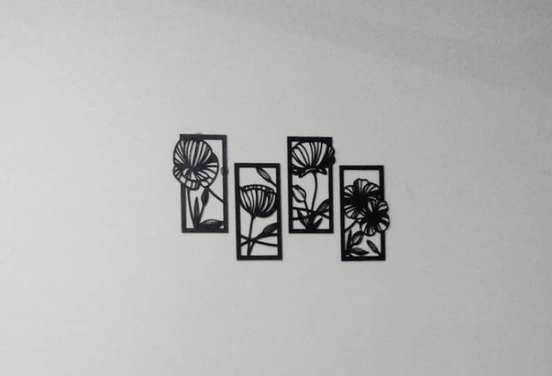 4 Set Flower in Frame Wooden 2