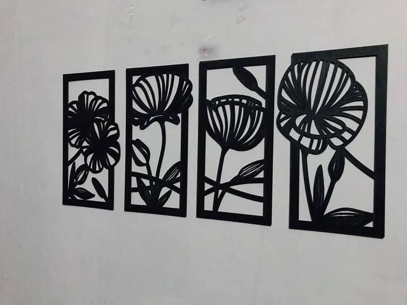 4 Set Flower in Frame Wooden 4