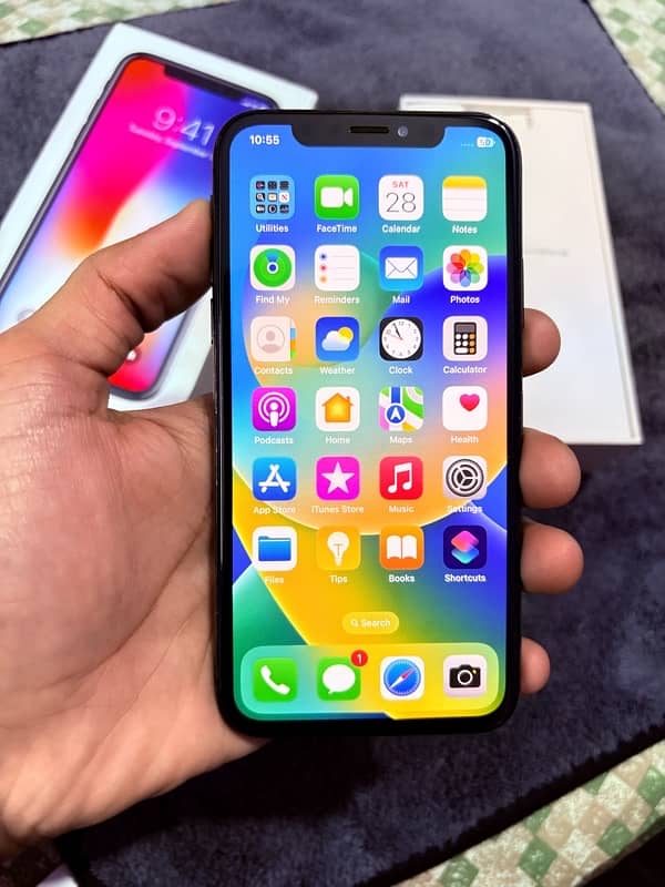 iPhone X 64Gb PTA Official Approved With Box Cable 1