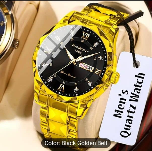 1pc Stainless Steel Strap Men'S Roman Numerals Dial Rhinestones 6