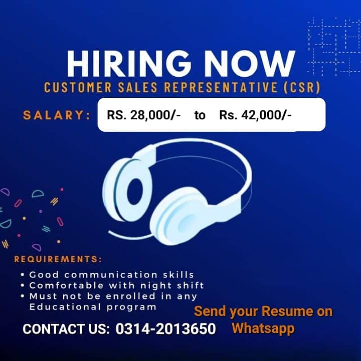 Fresh Girls & Boys required Call Center 0