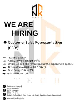 Hiring Customer Sales Representatives (Work From Home)