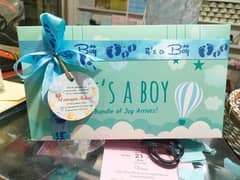 It's a Boy" Baby Announcement Gift Box with Ribbon