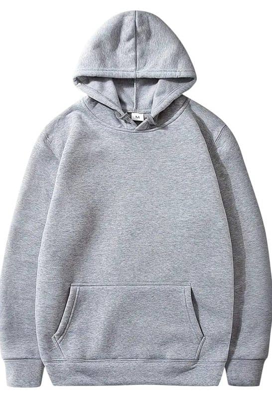 Classic Men's Grey Cotton Hoodie - Comfortable & Stylish 0