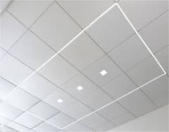 FALSE CEILING - GYPSUM BOARD OFFICE PARTITION - VINYL & SPC FLOORING