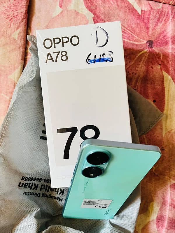 oppo a78 full packing 7month warranty new 8/256 1