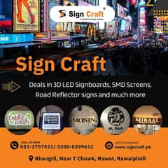 3D LED/Acrylic SignBoard/Billboard/Digital Panaflex/Neon Sign