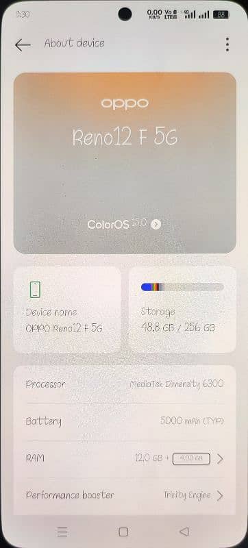 OPPO Reno 12f 5G | 12 256 GB | Mediatek 6300 11