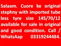 Cuore ke original stephny with tubeless tyre for sale. 03319244484.