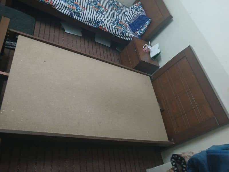 2 single bed sets along with new matresses 2