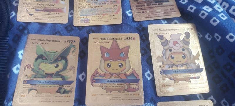 Pokemons of 6 types gold real 100% these are of I think 220$ 2