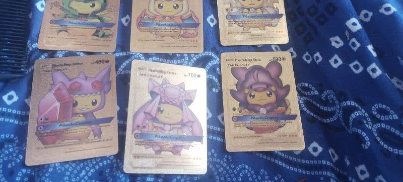 Pokemons of 6 types gold real 100% these are of I think 220$ 3