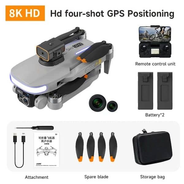 P14pro Drone Camera dual battery brushless motor foldable drone 7