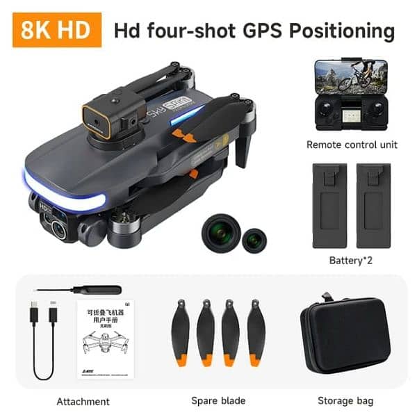 P14pro Drone Camera dual battery brushless motor foldable drone 8