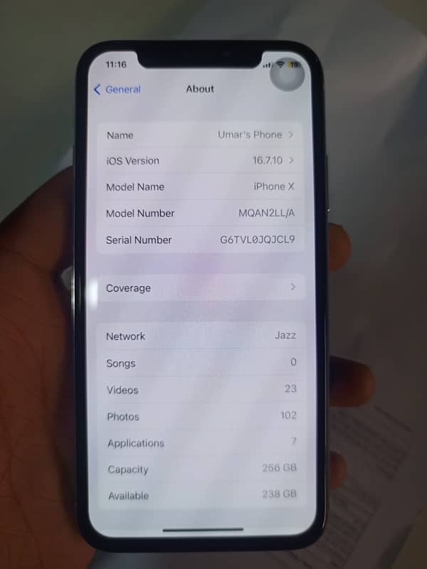 Iphone x pta approved 256gb 5