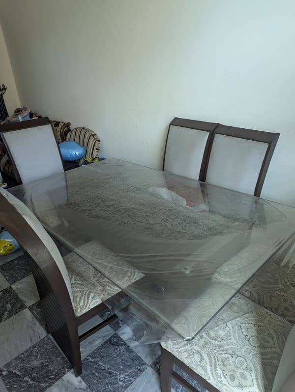 Glass Dining table with 6 chairs 1