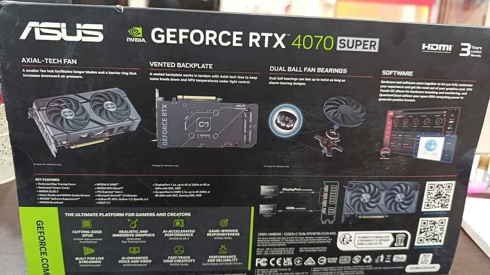 ASUS Dual GeForce RTX 4070 SUPER OC Edition 12GB GDDR6X 1