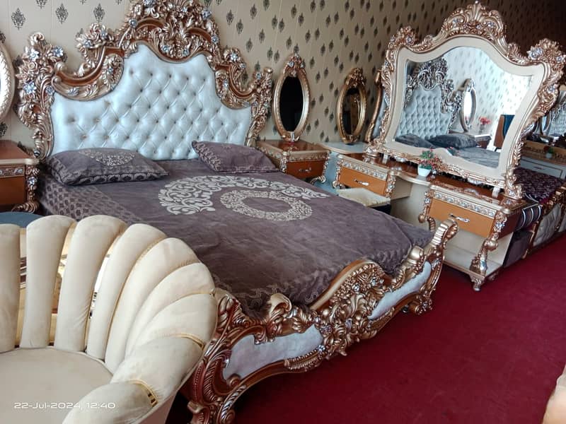 double bed \ king size bed \ wooden bed \ luxury bed \ bed for sale 2