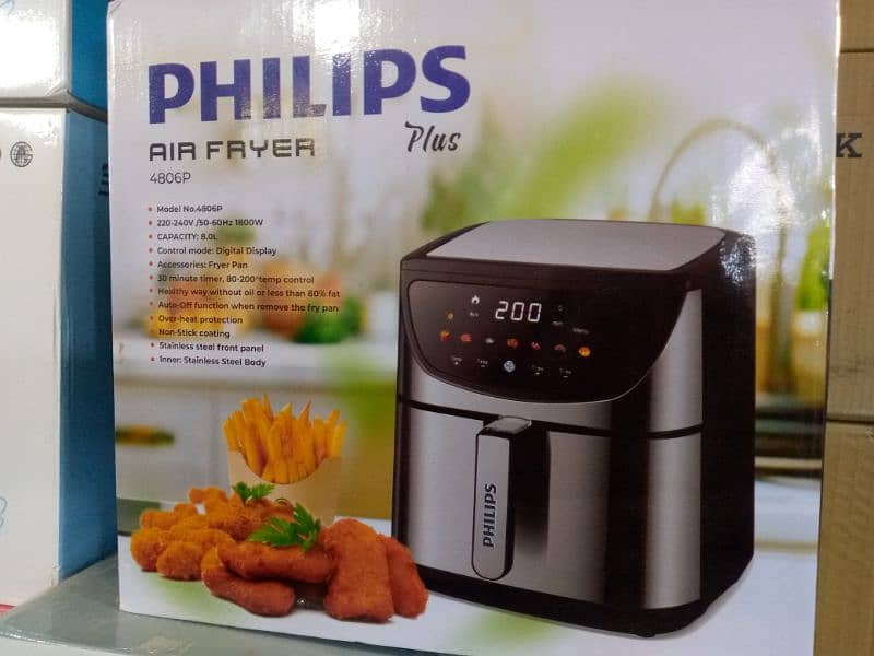 Philips LCD Touch Healthy Air Fryer - 8.0 Liter Large Capacity 0