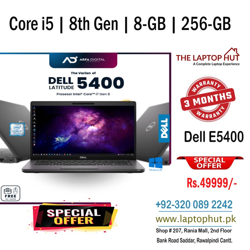 DELL Laptop New Stock | Warranty LAPTOP HUT | Core i5 8th Gen |49999/ 0