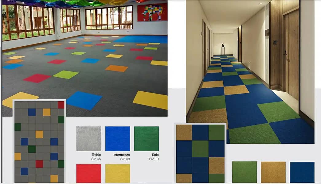 Carpet Tiles/PVC Vinyl/PvC wall Panels/ WPC Fluted panel / SPC Floor 16