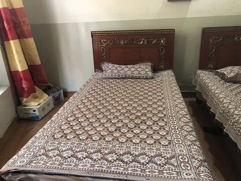 Double Bed with Comfortable Mattress & Side Table –Excellent Condition 1