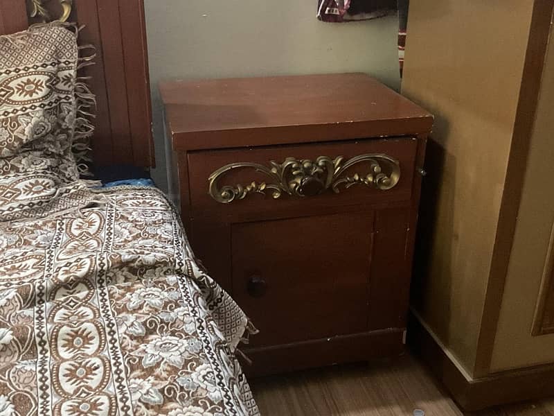 Double Bed with Comfortable Mattress & Side Table –Excellent Condition 2