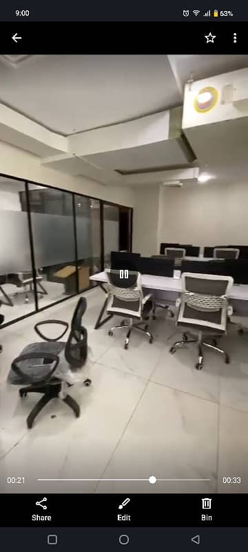 FULLY FURNISHED OFFICE FOR RENT WITH AC AND ALL DECORATED 12 ROOMS 24 Hour Brand New Project 2