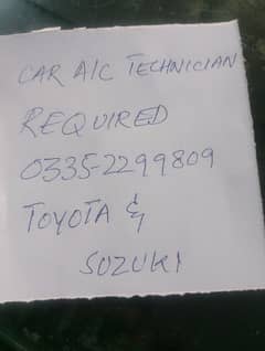 toyota / Suzuki cars A/C technician required